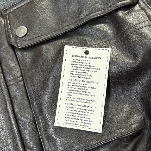 NWT Emporio &Co Dark Brown Faux Leather Jacket Coat Size XXL Fits like a Large - Picture 8 of 16